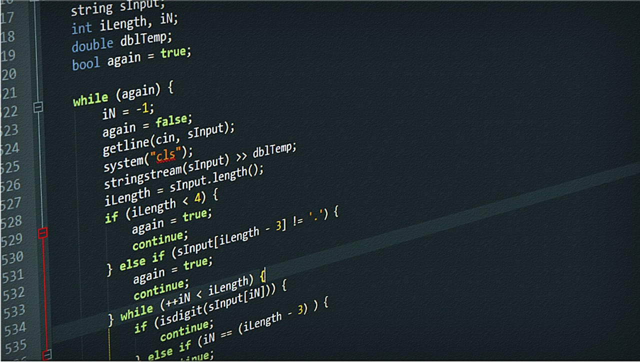 プログラミングのコード画面