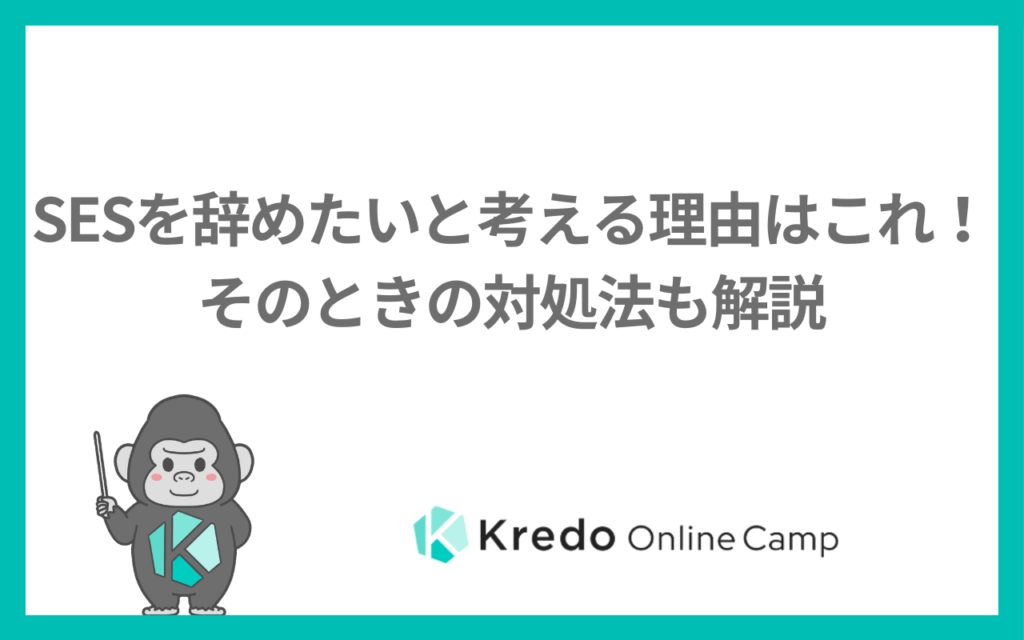 SESを辞めたいと考える理由はこれ！そのときの対処法も解説