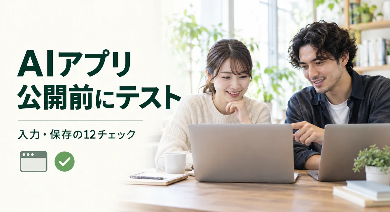 AIで作ったアプリのテスト方法｜公開前に確認したい12項目