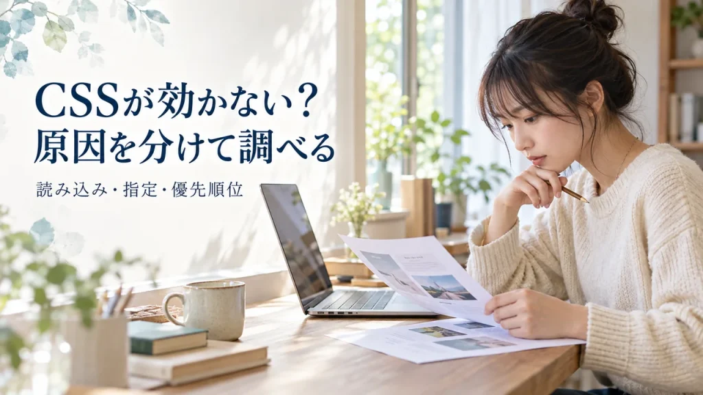 CSSが効かない原因の調べ方｜読み込み・セレクタ・優先順位を確認
