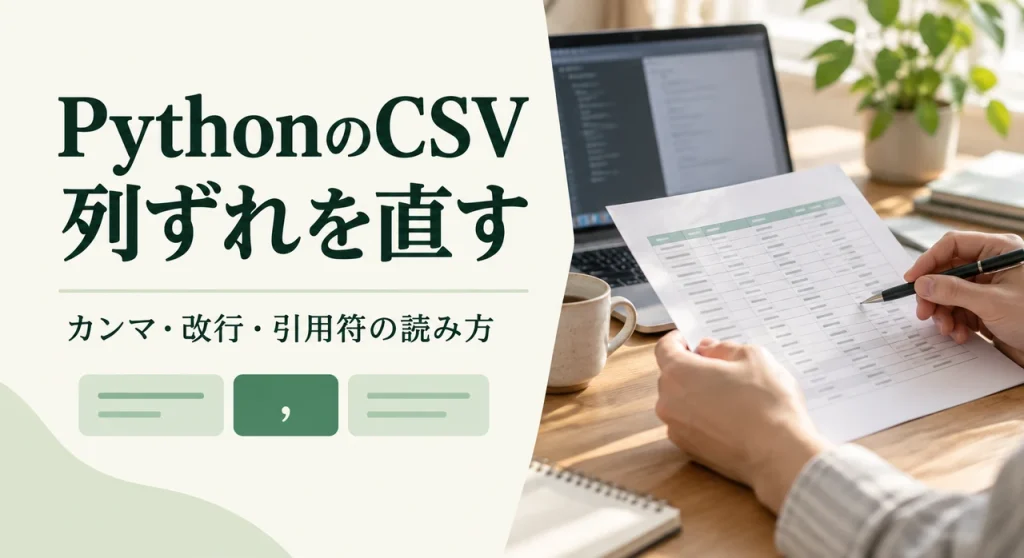 PythonのCSV読み込みで列がずれる原因と直し方