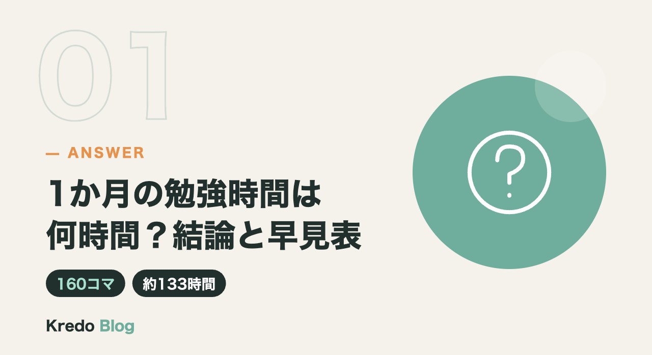 1か月の勉強時間は何時間?結論と早見表