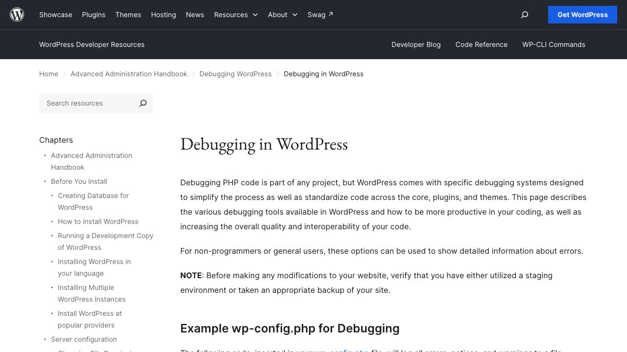 Debugging in WordPress – Advanced Administration Handbook