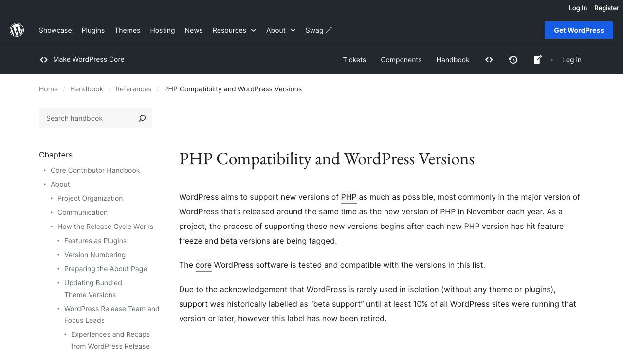 PHP Compatibility and WordPress Versions – Make WordPress Core